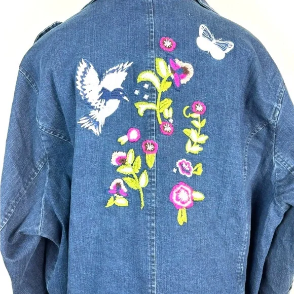 Colleen Lopez embroidered cropped denim jacket - Picture 4 of 7